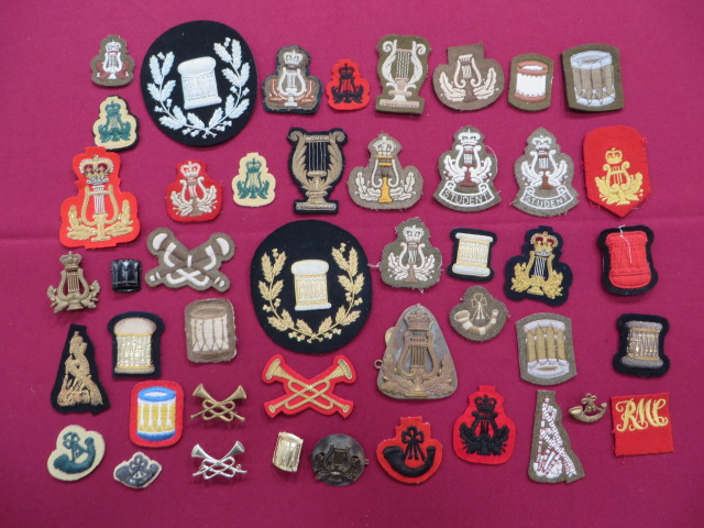 Selection of Musician Arm Badges including bullion embroidery Pipers ... Embroidery Pipers ...