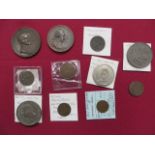 Selection of Various Napoleonic / Georgian Medallions including copper 1811 Sheffield token ... 1801