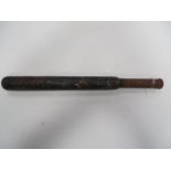William IV Police Truncheon 21 inch black painted truncheon. Painted with crowned “WR” cypher