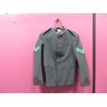 Pre WW1 Rifle Brigade OR’s Dress Tunic dark green woollen single breasted high collar tunic. Black