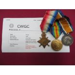 WW1 1915 Star trio Somerset Light Infantry Casualty Group 1914/15 Star, silver War medal, Victory