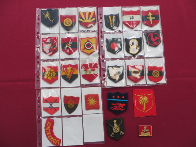 Selection of Post 1947 Indian Army Formation Badges embroidery shield badges include Northern