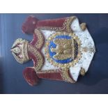 Napoleon III Chair Coat of Arms padded and velvet curtain crowned coat of arms with central