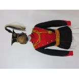 Pre WW1 9th Lancers Trooper’s Uniform dark blue tunic. Scarlet plastron front, high collar,