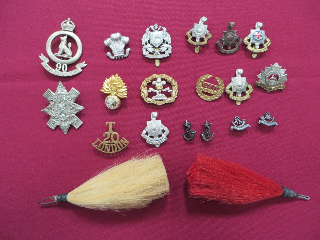 Small Selection of Various Badges KC cast white metal 90th Punjabis turban badge. Brooch