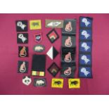Selection of Armoured Formation Badges including embroidery Guards Armoured Div ... Printed 1st
