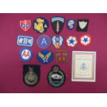 Small Selection of Various Cloth Badges including embroidery 27th Armoured Brigade ... Embroidery