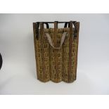 Early WW1 German Shell Carrying Case triple wickerwork and wooden frame carrying case. Pressed steel
