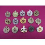 Selection of Royal Engineer Cap Badges including Vic crown white metal pierced example ... Vic crown