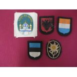 Five Various German Foreign Nationals Arm Badges consisting Estonia Volunteers. Embroidery
