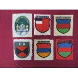 Six Printed Various German Foreign Nationals Arm Badges consisting Turkistan Volunteers arm