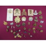 Selection of Royal Marine Badges including KC gilt helmet plate with lower chrome GRV cypher.