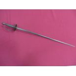 Georgian Steel Hilted Small Sword 27 1/4 inch double edged narrow blade. Faint etched floral