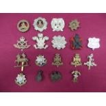 Selection of Various Cap Badges including KC bi-metal 12th Lancers ... KC WW2 plastic economy