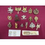 Small Selection of Yeomanry Cap Badges including KC white metal Derbyshire Yeomanry ... Bi-metal