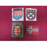 Four Various German Foreign Nationals Arm Badges consisting Hungarian Volunteers arm shield. Bevo