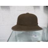 WW2 German Africa Korps Pattern Tropical Pith Helmet dark brown/ green felt body, band and