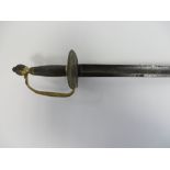 1796 Pattern Infantry Officer’s Sword 34 1/2 inch double edged straight blade with short narrow