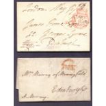 GREAT BRITAIN POSTAL HISTORY : 1781 and 1812 Free Privilege letters,