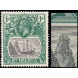 ST HELENA STAMPS : 1922 1d Grey and Green,