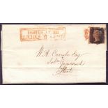 GREAT BRITAIN POSTAL HISTORY 1841 entire sent from London to Gravesend, Kent,