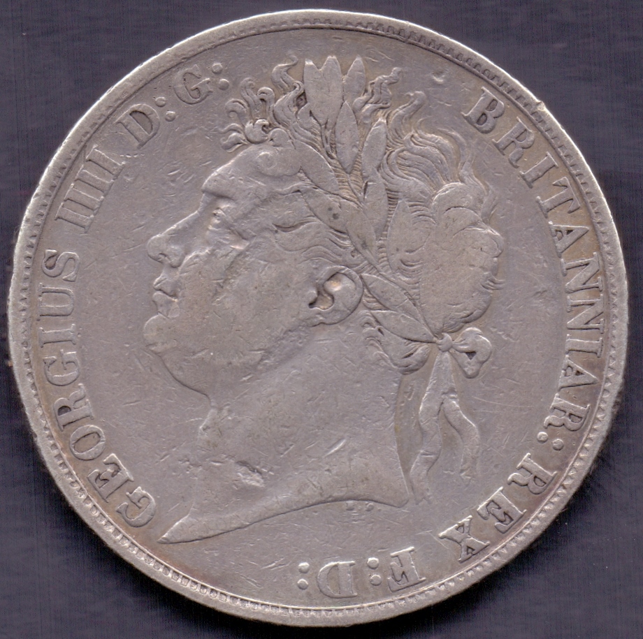 COINS : 1821 George IV Silver Crown fine condition