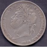 COINS : 1821 George IV Silver Crown fine condition