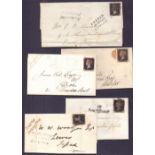 GREAT BRITAIN POSTAL HISTORY Fourteen Penny Black covers various plates and locations noted to