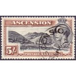 ASCENSION STAMPS : 1922 5/- Black and Brown.