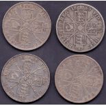 COINS : 1888. 89. 90 (2) double florins in good to fine condition.