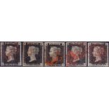 GREAT BRITAIN STAMPS 1840 Penny Blacks, small selection of fantastic four margin stamps.