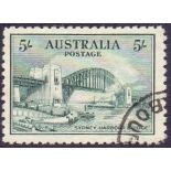 AUSTRALIA STAMPS : 1932 5/- Sydney Harbour Bridge, fine used, SG 143.