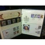 STAMPS : Royalty covers and stamps in album, noted to include Queen Mother prestige booklet,