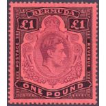 BERMUDA STAMPS : 1943 £1 Pale Purple and Black/Pale Red.