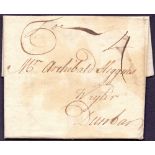 GREAT BRITAIN POSTAL HISTORY : 1738 entire from Edinburgh to Dunbar,