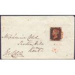 GREAT BRITAIN POSTAL HISTORY Plate 3 Four margin example (KI) on small envelope from Ipswich to