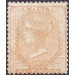 MALTA STAMPS : 1860 1/2d Buff no WMK.