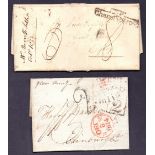 GREAT BRITAIN POSTAL HISTORY 1814 2d Penny Post wrapper Pimblico and 1832 Prestamp wrapper