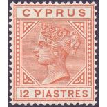 CYPRUS STAMPS : 1882 12pi Orange Brown.