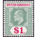 1907 $1 Grey Green and Carmine.