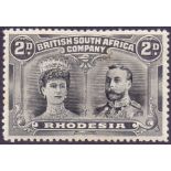 RHODESIA STAMPS : 1910-13 2d Black and Grey Black.