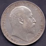 COINS : 1902 EDVII Silver Crown fine condition