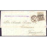 GREAT BRITAIN POSTAL HISTORY 1886 wrapper/entire from Dundee to Venezuela,