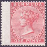 BERMUDA STAMPS : 1865 1d Rose Red.