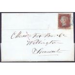 GREAT BRITAIN POSTAL HISTORY, PENNY RED 1850 1d Red Brown ARCHER perf plate 94.