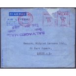 POSTAL HISTORY AIRMAIL : MALAYA crash co