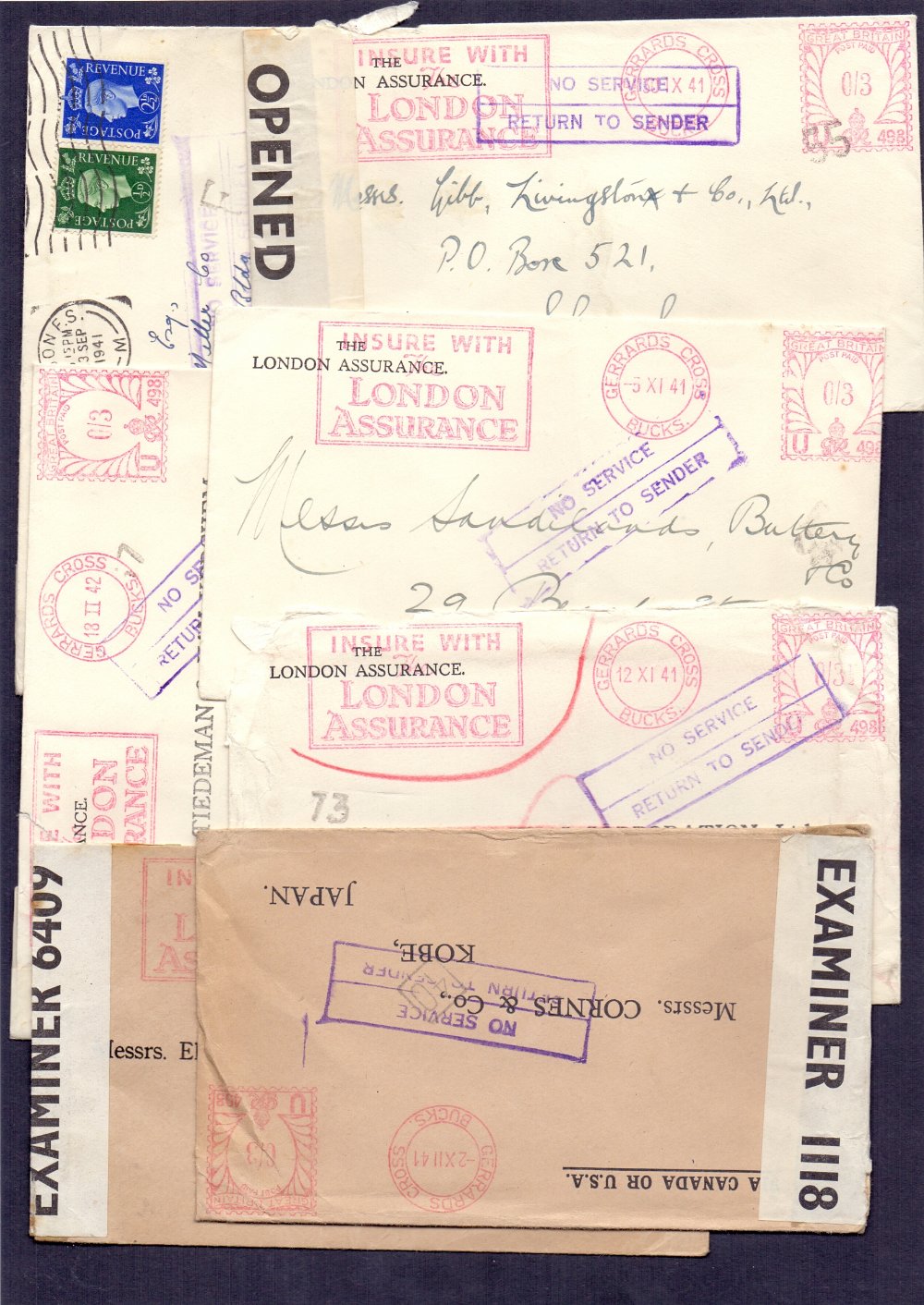 POSTAL HISTORY : FAR EAST 1941 suspended