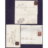 Great Britain Postal History : Three line engraved covers including a GREENOCK MX,