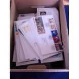 First Day Covers: Box with hundreds of illustrated FDCs. Useful postmarks etc.