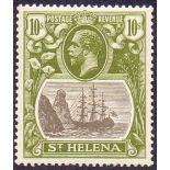 St Helena Stamps : 1922 10/- Grey and Olive Green.